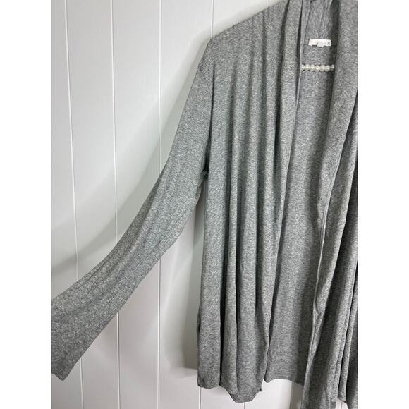 Skin Worldwide Raiya Gray Ribbed Open Front Cardigan Size XXL/Size 5 - Picture 2 of 7